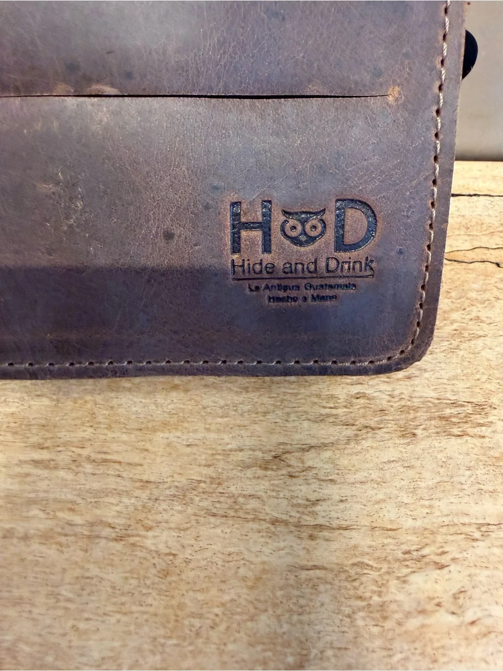 Men's Leather Phone Wallet Case - Brown